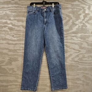 Gloria Vanderbilt SZ 14P Med Wash Amanda Straight Leg Blue Stretch Denim Jeans